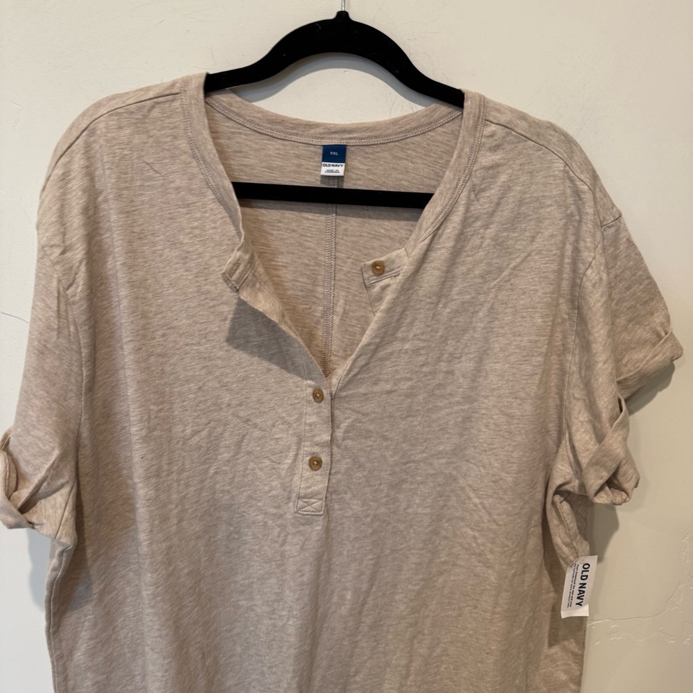 Old Navy Beige T-Shirt Maxi Dress NWT Women’s Plus Size XXL Casual Beachy Cotton - Picture 2 of 9